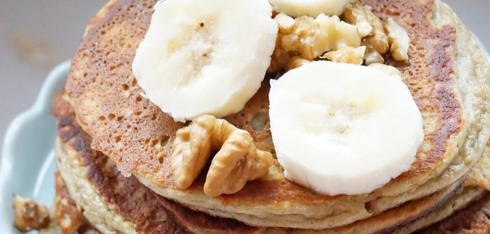 bananen pannenkoeken, banaan ei pannenkoek, gezonde pannenkoek met banaan en havermout