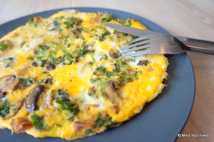 champignon andijvie frittata