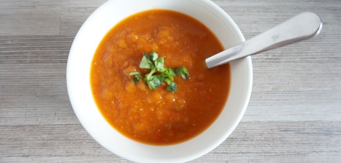 Paprika linzensoep