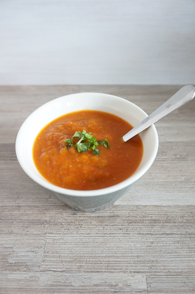 Paprikasoep met linzen, paprika linzensoep