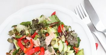 salade met linzen en tonijn, lunch salade recept