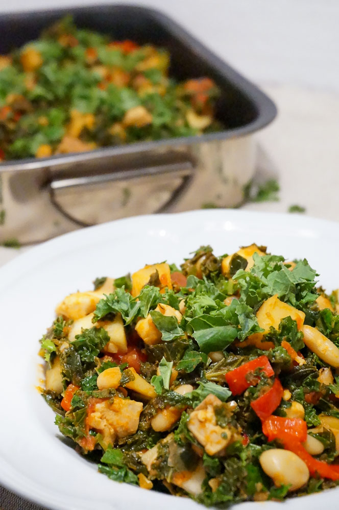 boerenkool met kip en pastinaak, boerenkool recept, zonder aardappel