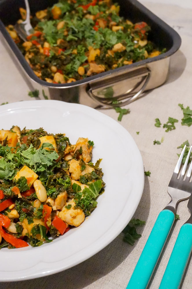 boerenkool met kip en pastinaak, boerenkool recept, zonder aardappel