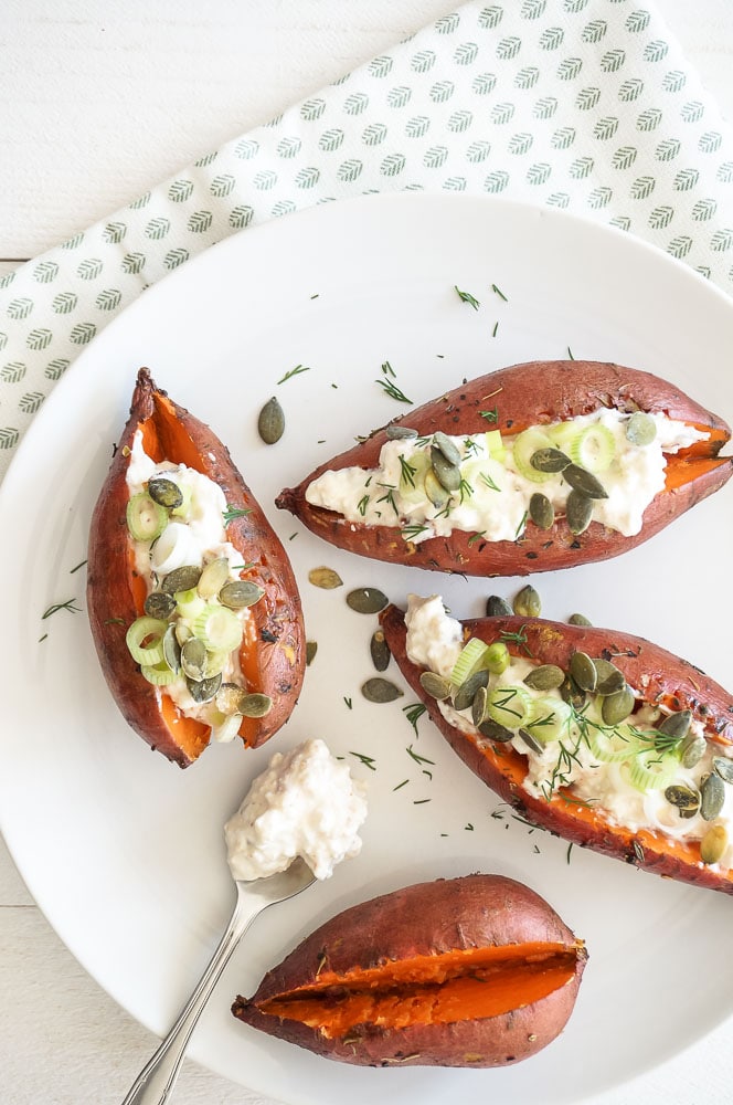 gepofte zoete aardappel uit de oven, gepofte zoete aardappel recept, bbq recept, zoete aardappel poffen, 