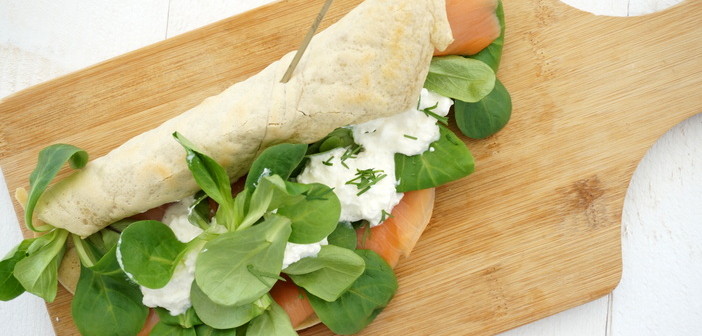 havermout wrap met zalm