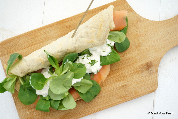 havermout wrap met zalm