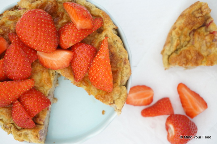 Havermout taartje met aardbeien