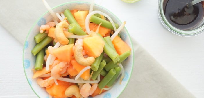papaja salade, papaya salade, recept, Thaise papaya salade