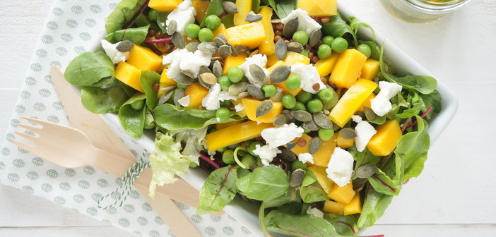 salade met mango en geitenkaas