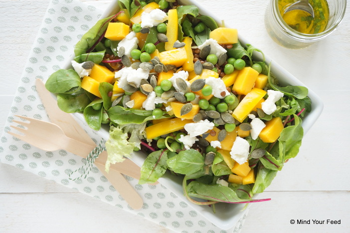 salade met mango en geitenkaas