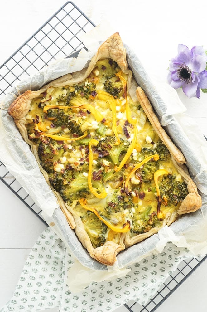 quiche met broccoli, broccoli quiche, recept, hartige taart, huttenkase