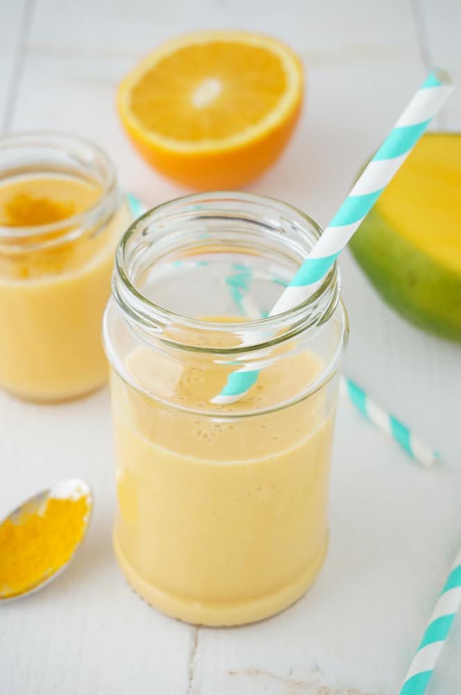 pompoen mango smoothie, pompoen smoothie, recept, gezonde smoothie, herfst smoothie, pompoensap