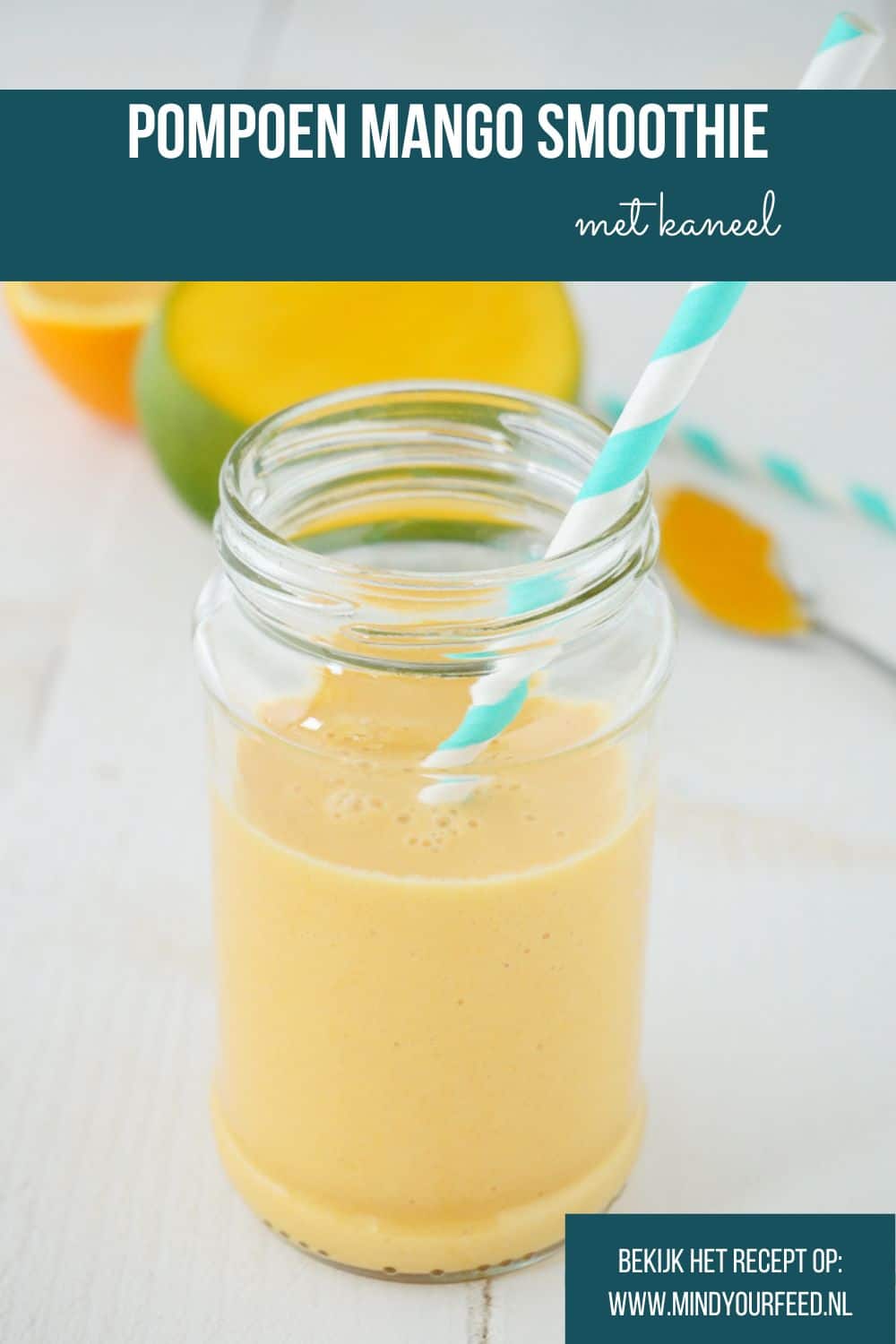 pompoen mango smoothie, pompoen smoothie, recept, gezonde smoothie, herfst smoothie, pompoensap
