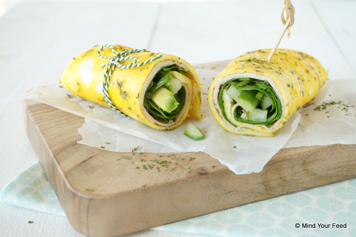 omelet wrap met kipfilet