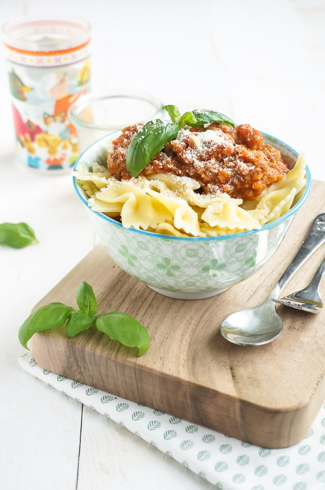 Pastasaus met veel groenten, recept gezonde pastasaus, pastasaus verborgen groenten