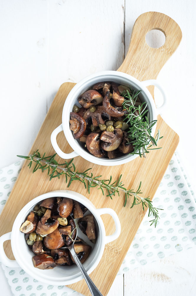 champignons uit de oven, knoflook champignons, geroosterde champignons