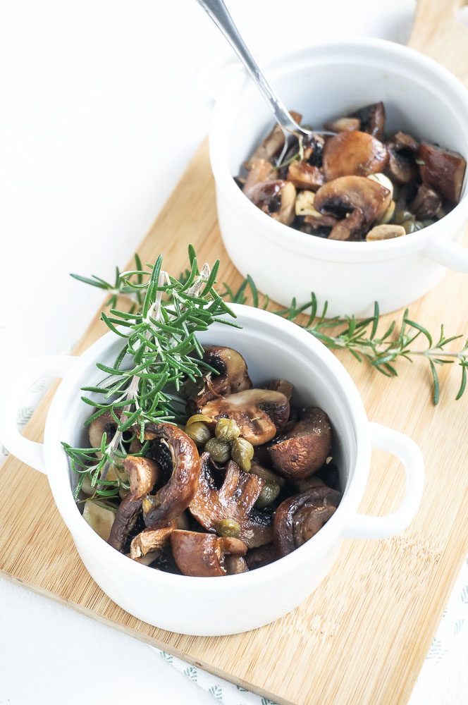 champignons uit de oven, knoflook champignons, geroosterde champignons