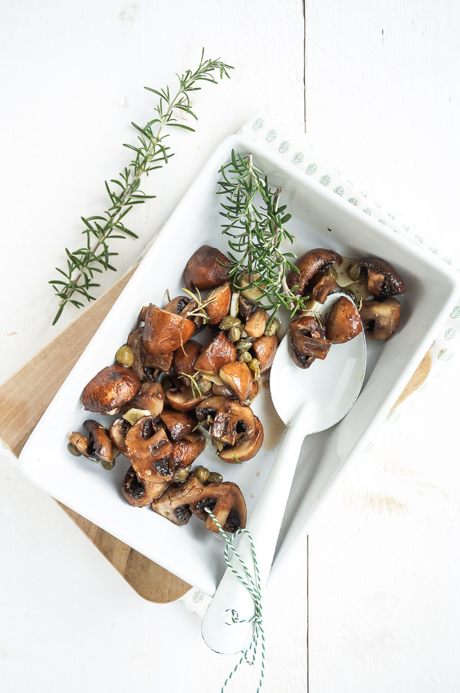 champignons uit de oven, knoflook champignons, geroosterde champignons