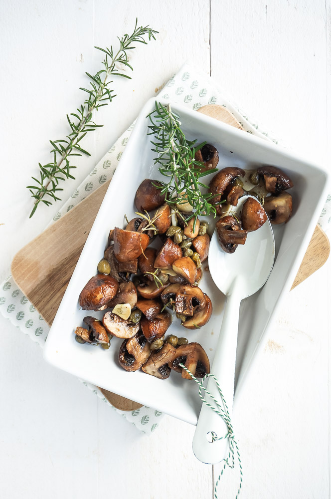 champignons uit de oven, knoflook champignons, geroosterde champignons