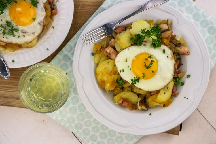 Tiroler grostl, recept, Oostenrijks aardappelgerecht, originele tiroler grostl,