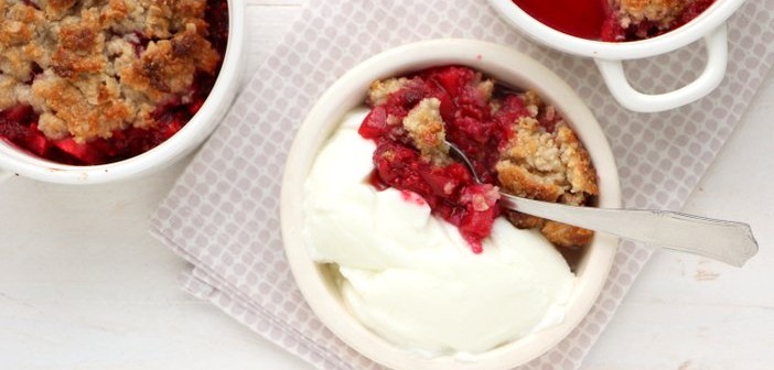 frambozen crumble, havermout, ontbijt recept, paasbrunch recepten