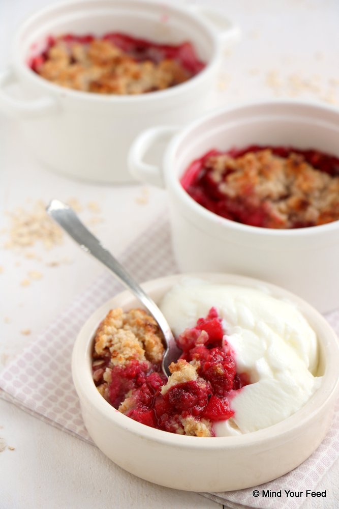 frambozen crumble ontbijt recept met havermout