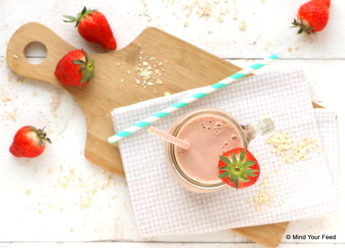 ontbijtsmoothie met havermout en aardbei (2)