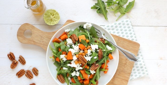 salade zoete aardappel geitenkaas