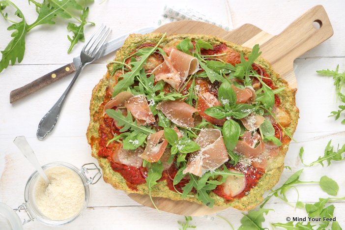 havermout pizza met spinazie