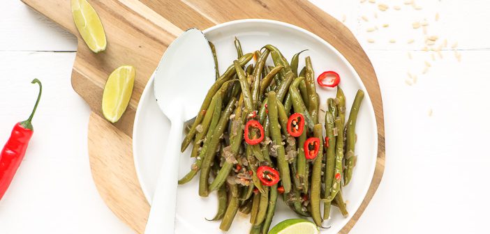 Sajoer boontjes, pittige Indische boontjes, Indonesische sperziebonen recept