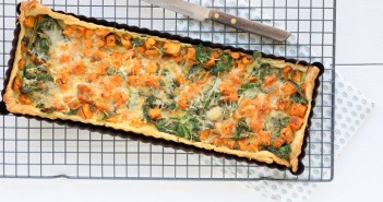 zoete aardappel spinazie quiche