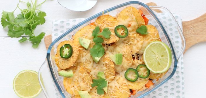 zoete aardappel nacho schotel
