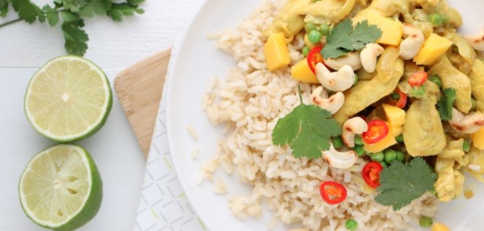 gele kokos curry met kip