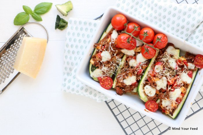 gevulde courgette met gehakt