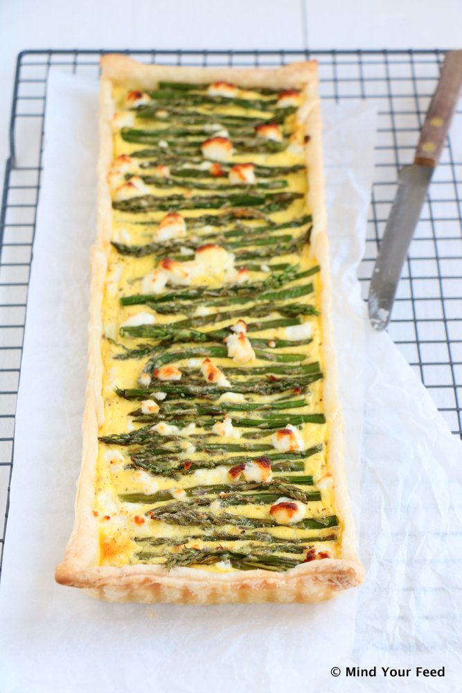 quiche met groene asperges