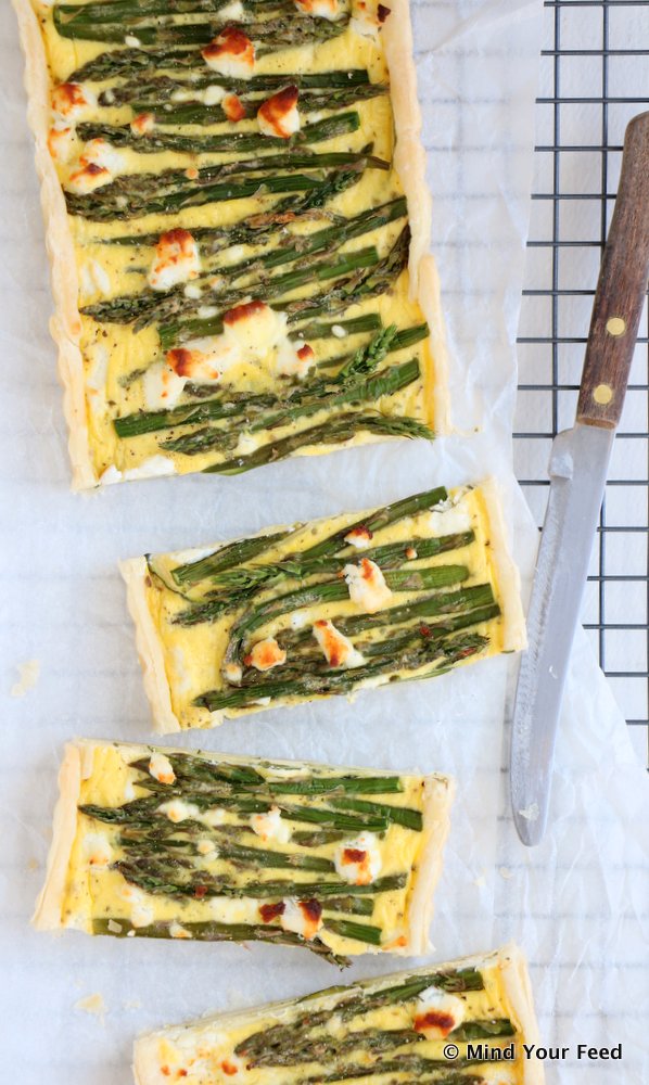 quiche met groene asperges