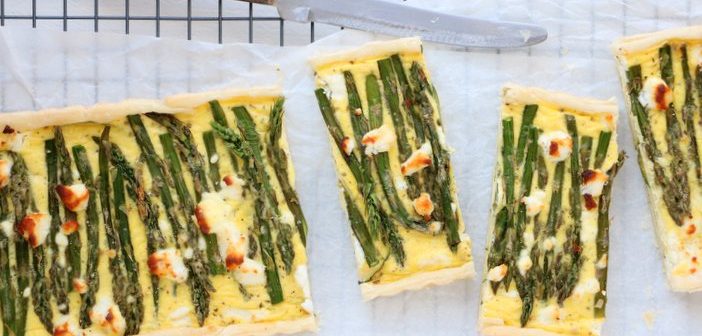 quiche met groene asperges