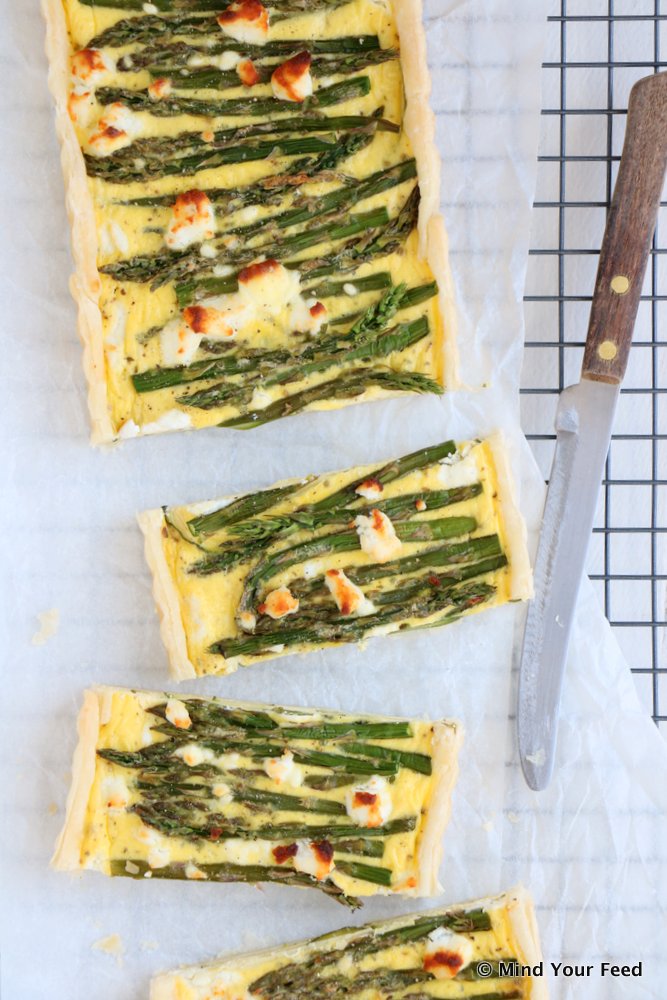 quiche met groene asperges