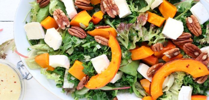 salade met geroosterde pompoen