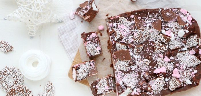 kerstkransjes chocolade fudge