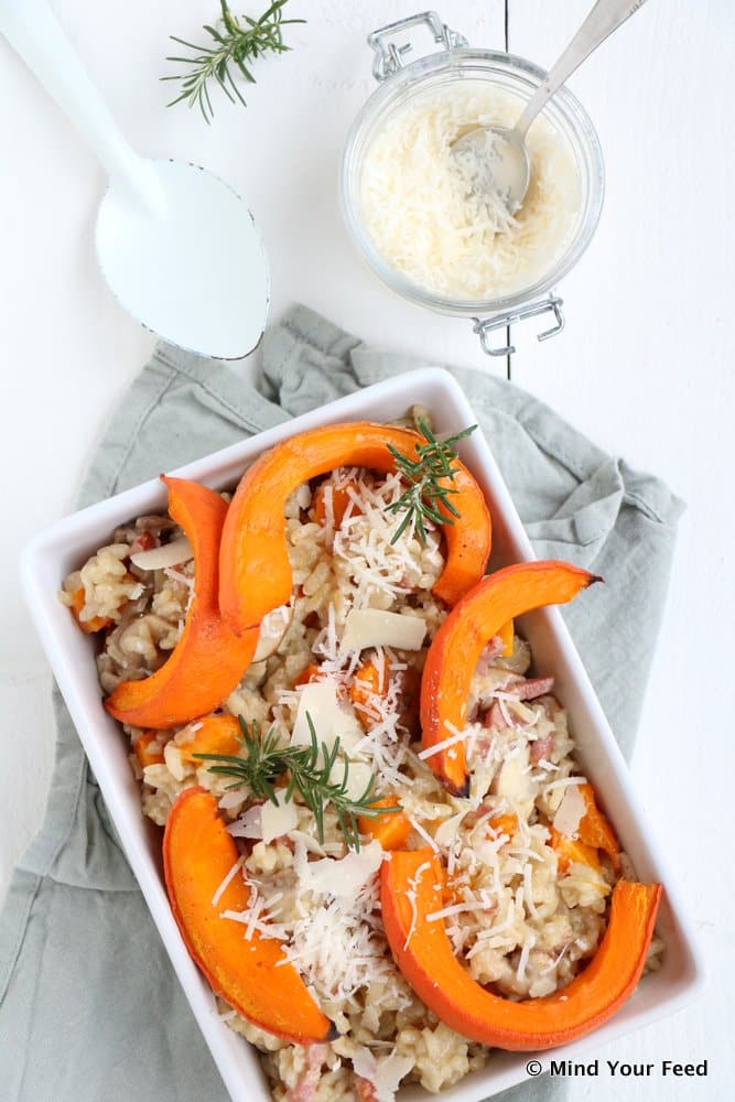 Risotto met pompoen en kastanjechampignons Mind Your Feed