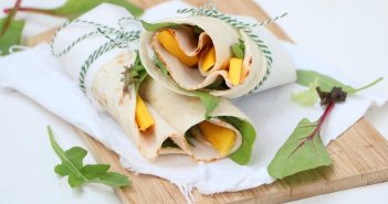 Wraps met kip, roomkaas en mango wraps met kip
