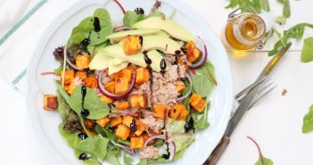 salade met zoete aardappel en tonijn