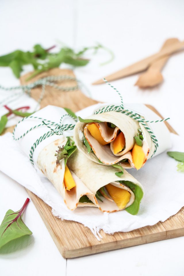 Wraps met kip, roomkaas en mango Mind Your Feed