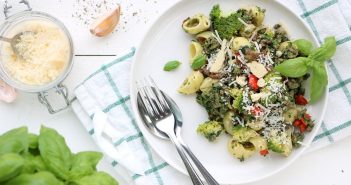 pasta met gehakt en spinazie-roomsaus