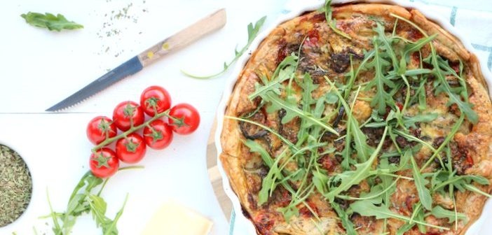 quiche met gegrilde courgette