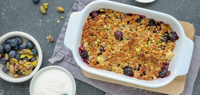 blauwe bessen crumble