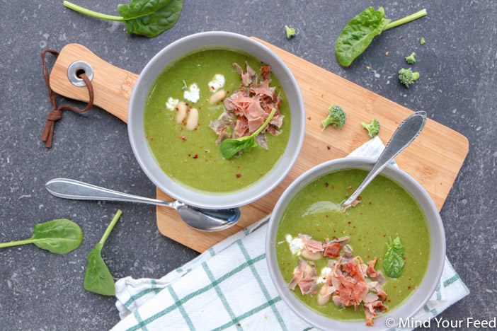 broccoli spinaziesoep, broccolisoep met spinazie, maaltijdsoep, recept