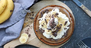 banoffee pie, bastogne taart met karamel, slagroom en banaan