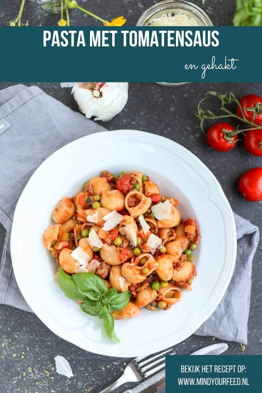 Pasta met tomatensaus en gehakt, echt makkelijk en snel recept voor pasta maaltijd